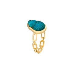 Green Chalcedony Giada Chain Ring