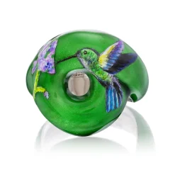 Green Enamel Hummingbird Tarallo Ring