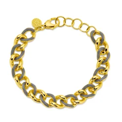 Grey Enamel Chain Link Bracelet