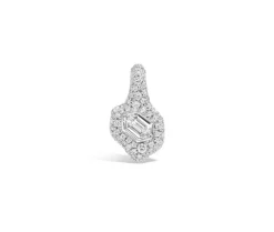 Hexagonal Cut White Diamond Fade Pendant in White Gold