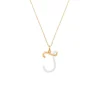 'J' Initial Alphabet Necklace in Yellow Gold