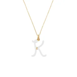 'K' Initial Alphabet Necklace in Yellow Gold