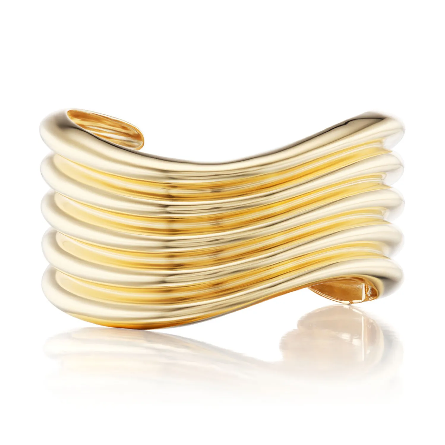 La Ola Wave Cuff in Yellow Gold