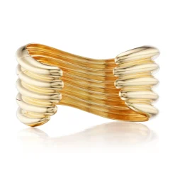 La Ola Wave Cuff in Yellow Gold