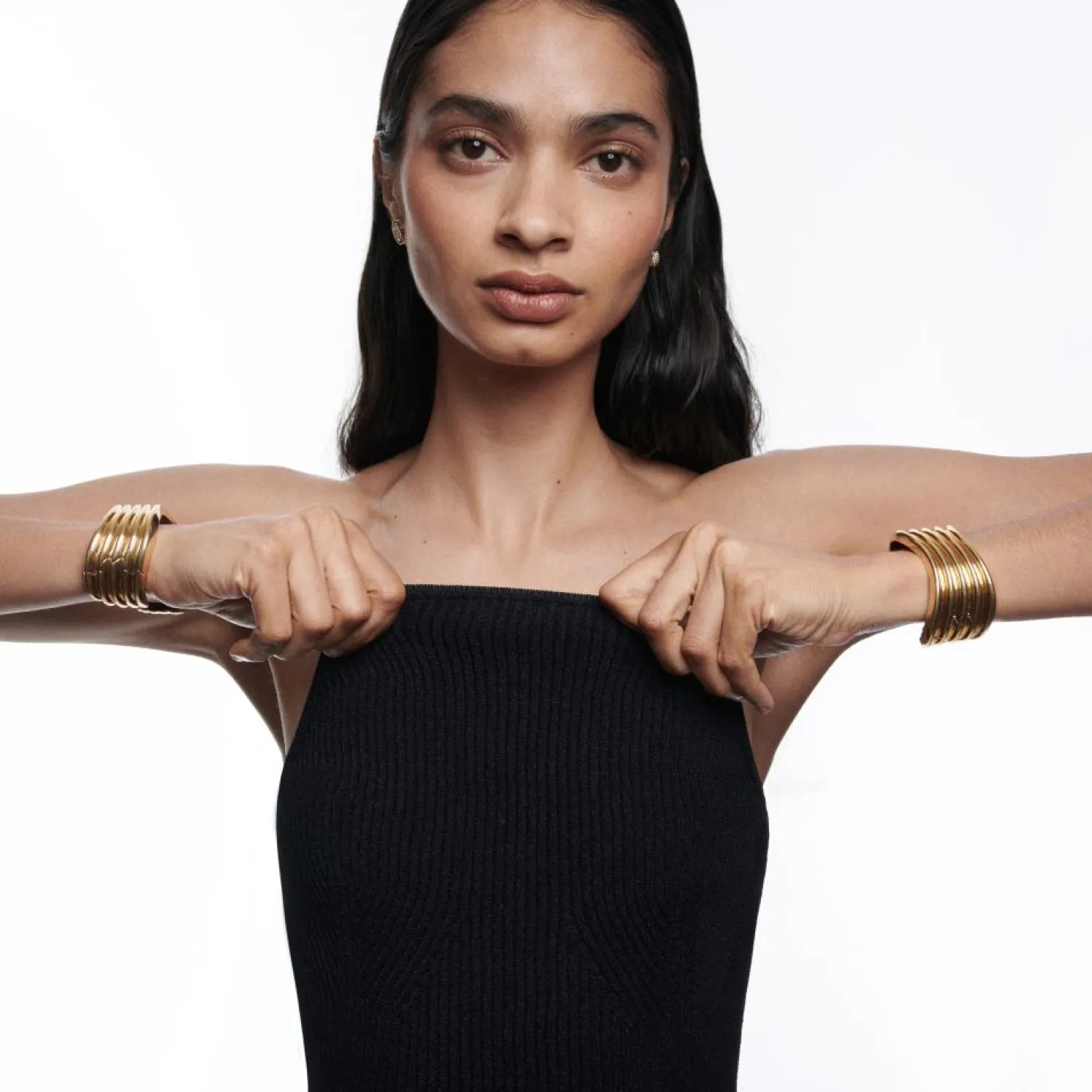 La Ola Wave Cuff in Yellow Gold