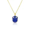Lapis & Diamond Frog Pendant Necklace