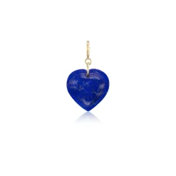 Lapis Cut Heart Charm