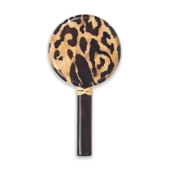 Leopard Marquetry Hand Mirror