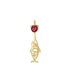 Love Fish Charm Red Sapphire