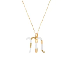 'M' Initial Alphabet Necklace in Yellow Gold