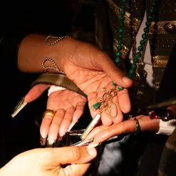 Malachite Night & Day Magic Wand Pendant in Yellow Gold