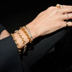 Mandala Ball Bead Bracelet in Yellow Gold