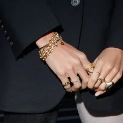 Mandala Ball Bead Bracelet in Yellow Gold