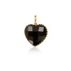 Medium Black Agate Heart Charm