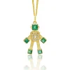 Mini Emerald Robot Charm