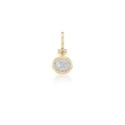 Mini White Diamond Pavé Scuba Charm in Yellow Gold