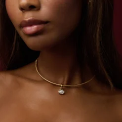 Mini White Diamond Pavé Scuba Charm in Yellow Gold