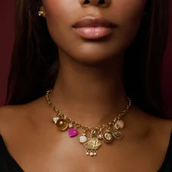 Mini White Diamond Pavé Scuba Charm in Yellow Gold