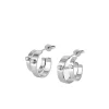 Monday Morning Mood Double Hoop Earrings in White Gold