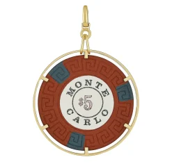 Monte Carlo Chip Pendant in Yellow Gold