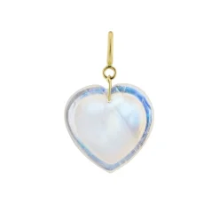 Moonstone Cut Heart Charm