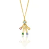 Multi-Gemstone Joy Heart Mini Robot Pendant in Yellow Gold