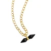 Onyx Seed Vessel Charm in Yellow Gold
