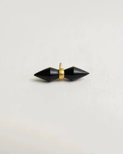 Onyx Seed Vessel Charm in Yellow Gold