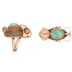 Opal and Sapphire "Buzz" Chameleon Ring in Yellow Gold