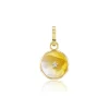Orange Mother of Pearl Round Charm