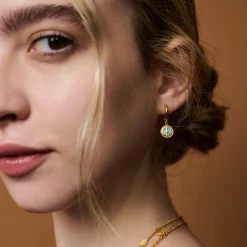 Peace and Love Blue Enamel Huggies