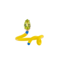 Peridot and Yellow Enamel Baby Vine Ring