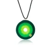 Peridot Bakelite Bullseye Necklace