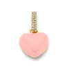 Pink Enamel Puffy Heart Pendant