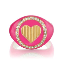 Pink Heart Signet Ring