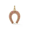 Pink Opal and Enamel Hallie Horseshoe Charm in Yellow Gold