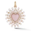 Pink Opal and Pearl Juliana Heart Charm in Yellow Gold