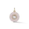 Pink Opal and White Pearl Emily Charm in Yellow Gold