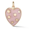 Pink Opal Anna Heart Charm in Yellow Gold