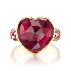 Pink Tourmaline Heart Ring