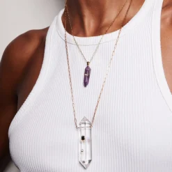 Power Crystals Necklace with 3 Point Diamond