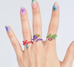 Purple Baby Tendril Vine Ring with Peridot