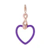 Purple Twisted Heart Charm