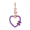 Purple Twisted Heart Charm with Amethyst