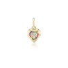 Rainbow Halo Diamond Candy Heart Button Charm
