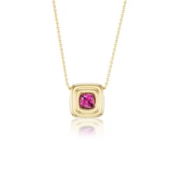 Rhodolite Garnet Ripple Pendant in Yellow Gold