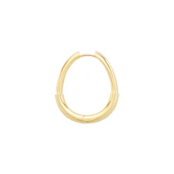 Riviera Creole Single Hoop Earring in Plain Yellow Gold