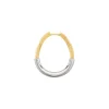 Riviera Creole Single Hoop Earring in Yellow and White Gold