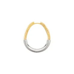 Riviera Creole Single Hoop Earring in Yellow and White Gold