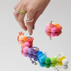 Rock Crystal and Baby Blue Tendril Vine Ring